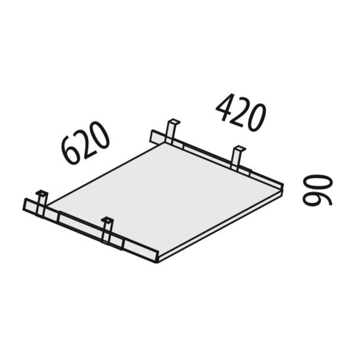 Выдвижная панель, 620х420х90 мм, миланский орех