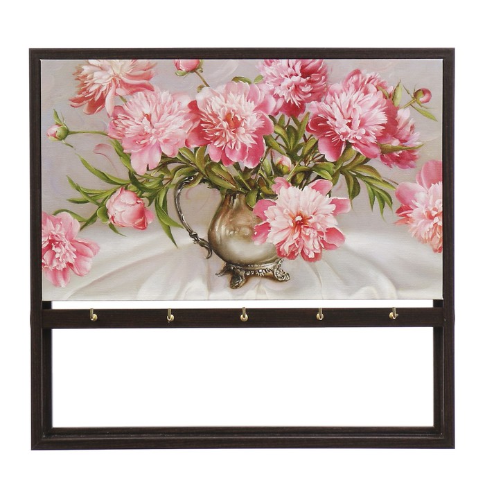 Ключница открытая "Розовые цветы" 35х25х3 см