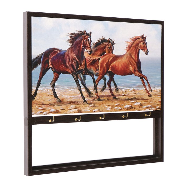 Ключница открытая "Бег лошадей" 35х25х3 см