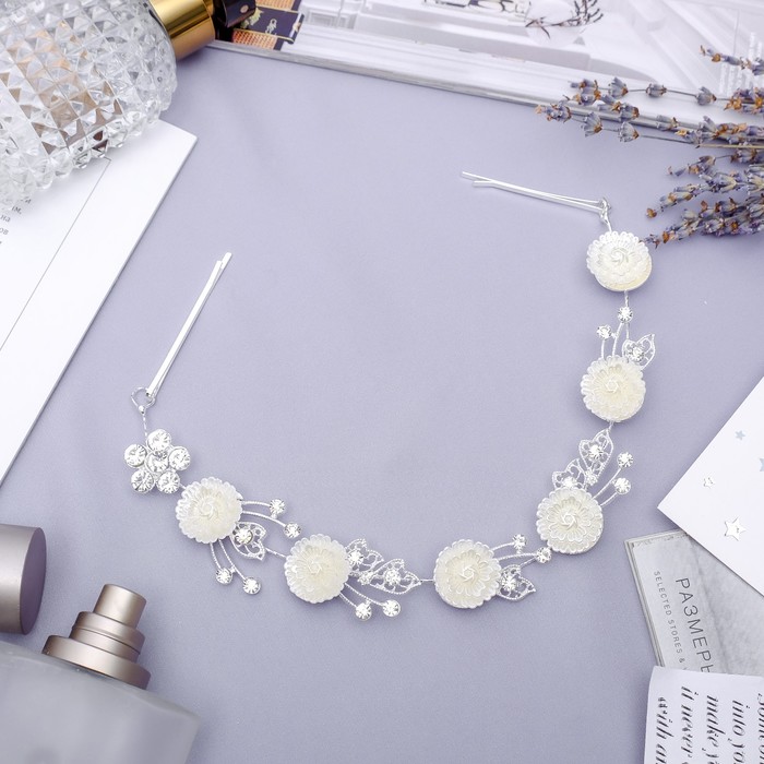 Аксессуар для причёски "Перламутр" 27 см магнолии