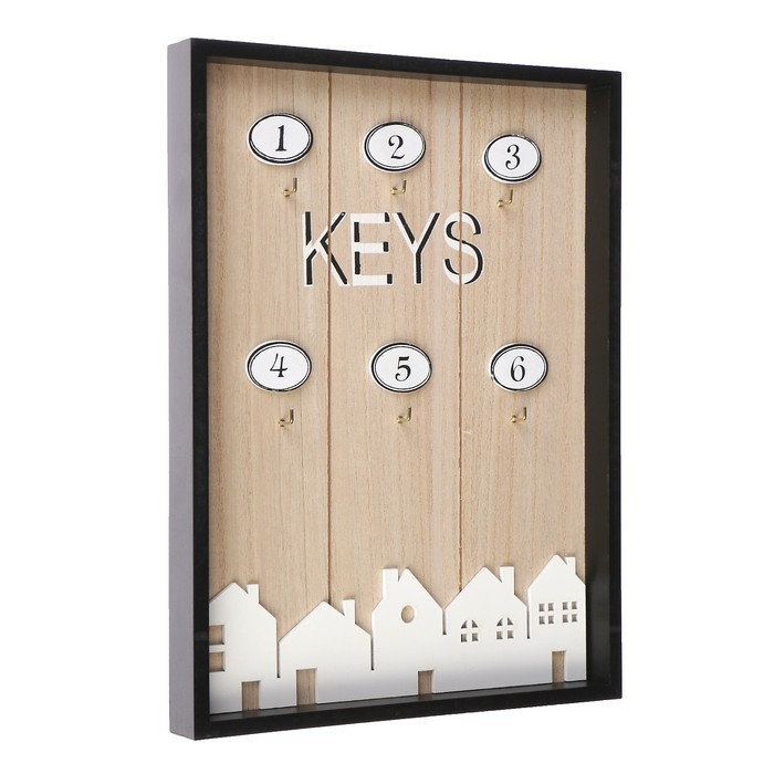 Крючки декоративные дерево "Город" 32х24х2 см