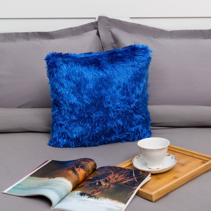 Наволочка пушистая Радуга 40*40 василёк, 100% п/э