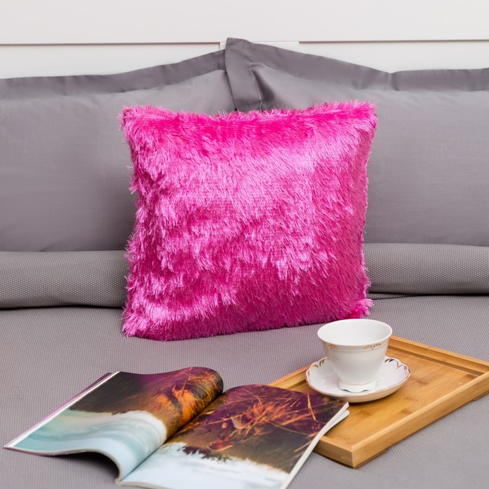 Наволочка пушистая Радуга 40*40 магнолия, 100% п/э