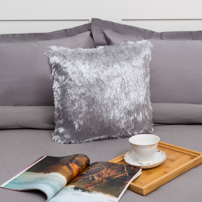 Наволочка пушистая Радуга 40*40 дымка, 100% п/э