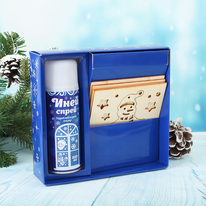 Иней-спрей с трафаретами "Новогоднее настроение", 250 мл