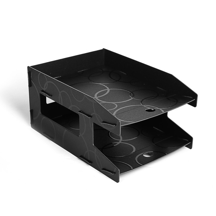 Лоток горизонтальный для бумаг 2 отделения, пластик, МИКС 23х16.5х33 см