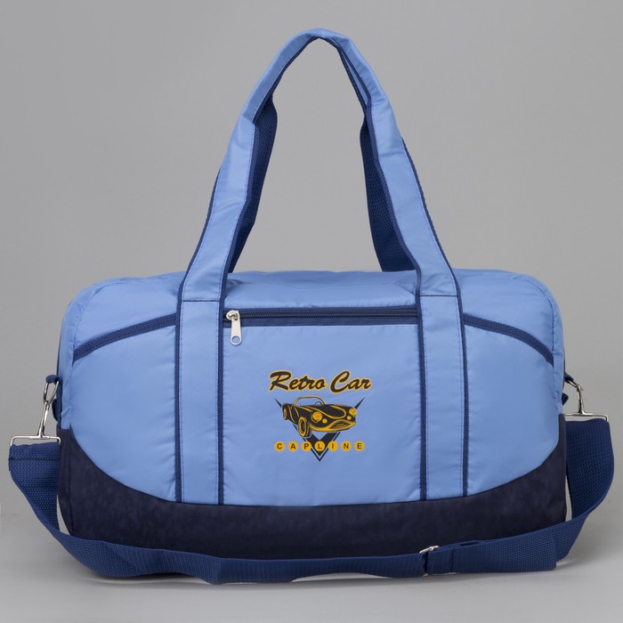 Сумка спортивная, отдел на молнии, наружный карман, цвет синий/голубой