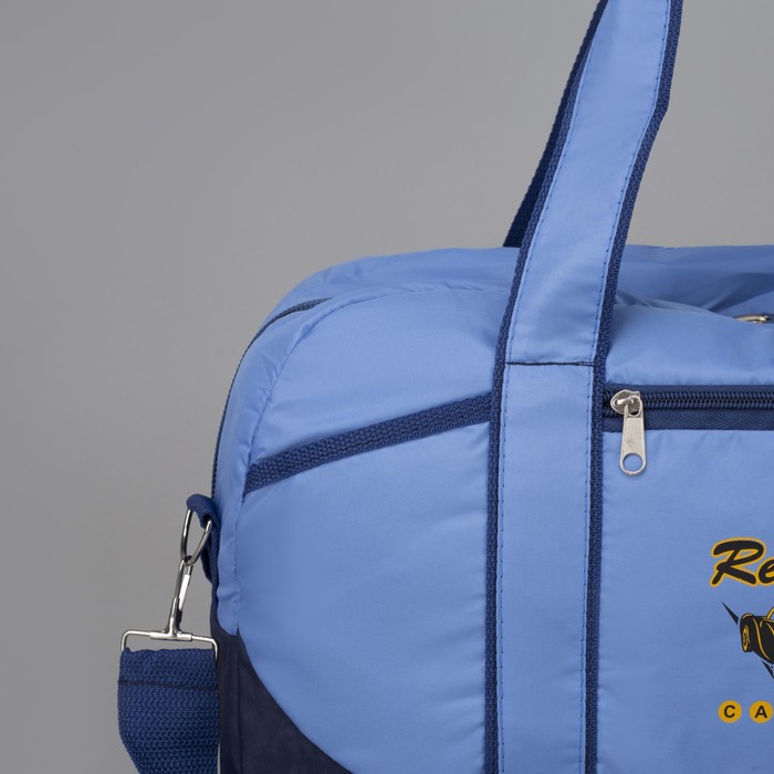 Сумка спортивная, отдел на молнии, наружный карман, цвет синий/голубой