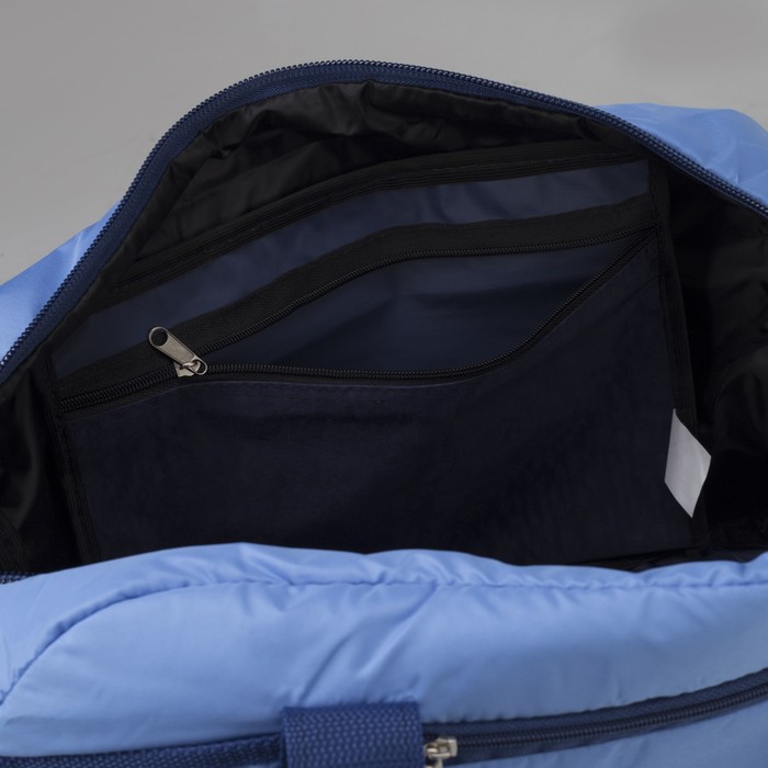 Сумка спортивная, отдел на молнии, наружный карман, цвет синий/голубой