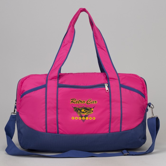 Сумка спортивная, отдел на молнии, наружный карман, цвет синий/малиновый