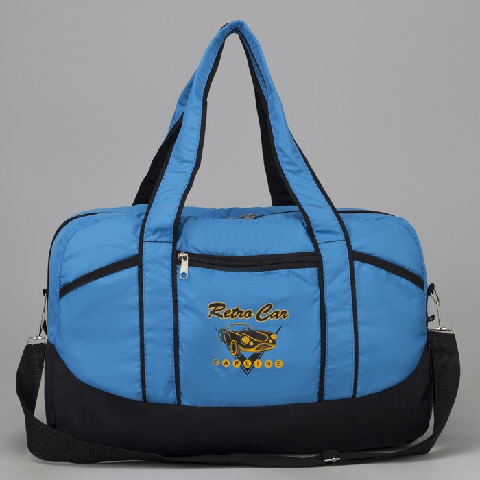 Сумка спортивная, отдел на молнии, наружный карман, цвет чёрный/бирюзовый