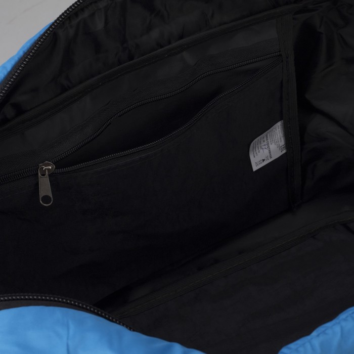 Сумка спортивная, отдел на молнии, наружный карман, цвет чёрный/бирюзовый