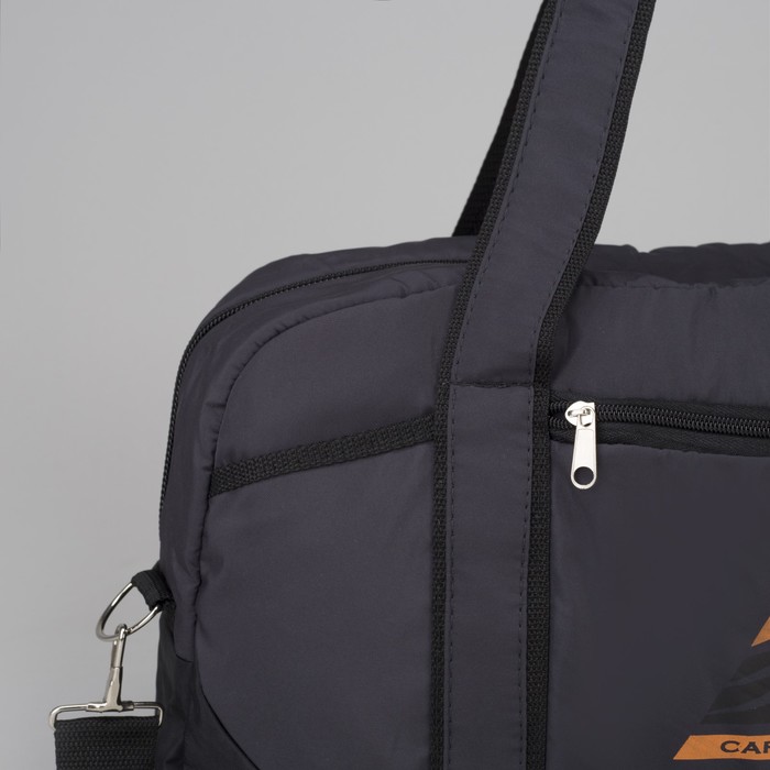 Сумка спортивная, отдел на молнии, наружный карман, цвет чёрный/серый