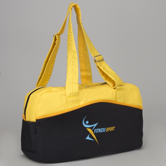 Сумка спортивная "Fitness sport", отдел на молнии, цвет чёрный/жёлтый