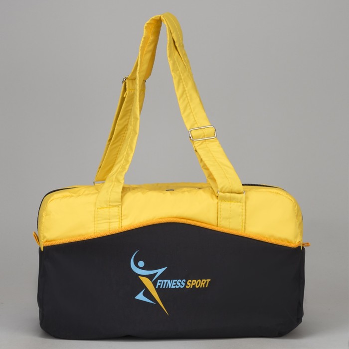 Сумка спортивная "Fitness sport", отдел на молнии, цвет чёрный/жёлтый