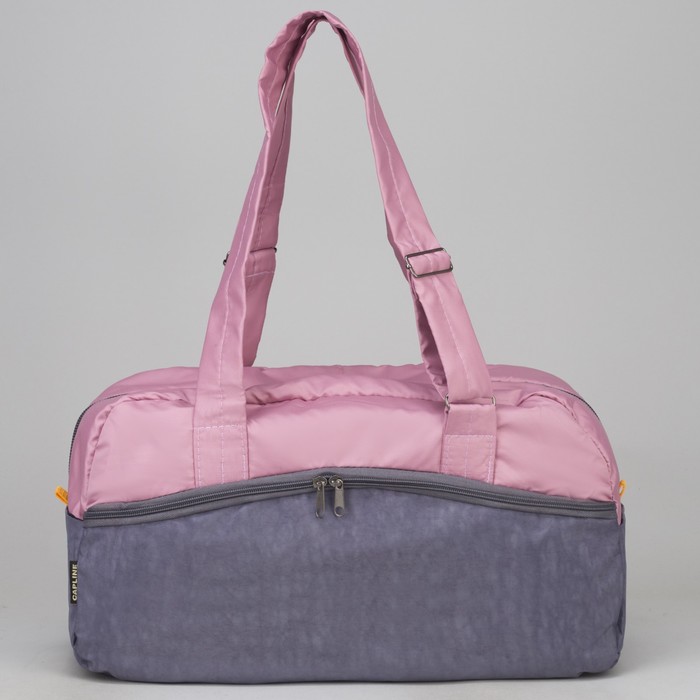 Сумка спортивная "Fitness sport", отдел на молнии, цвет серый/розовый