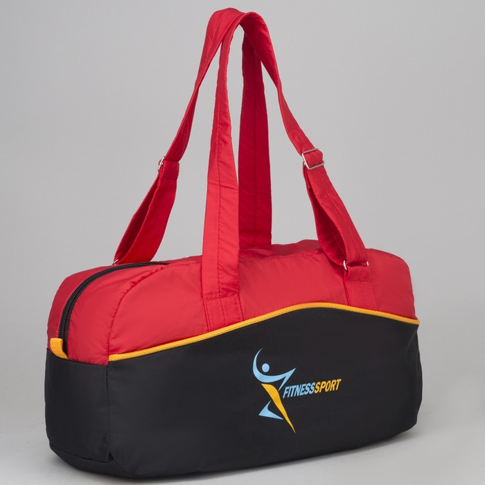 Сумка спортивная "Fitness sport", отдел на молнии, цвет чёрный/красный