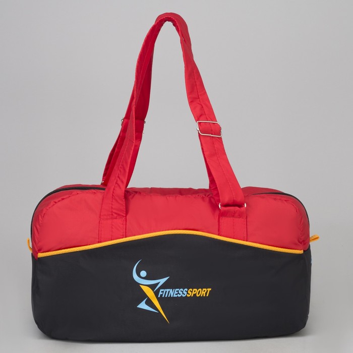 Сумка спортивная "Fitness sport", отдел на молнии, цвет чёрный/красный