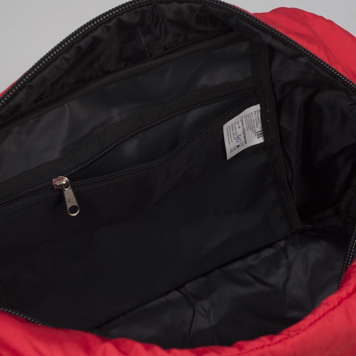 Сумка спортивная "Fitness sport", отдел на молнии, цвет чёрный/красный