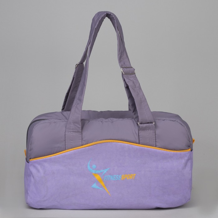 Сумка спортивная "Fitness sport", отдел на молнии, цвет фиолетовый/серый