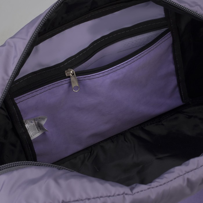 Сумка спортивная "Fitness sport", отдел на молнии, цвет фиолетовый/серый