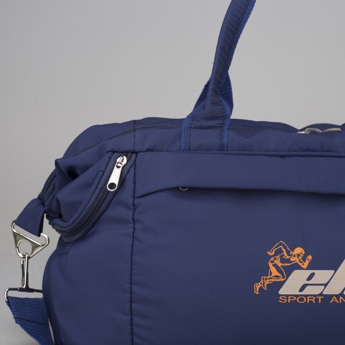 Сумка спортивная, отдел на молнии, наружный карман, длинный ремень, цвет синий