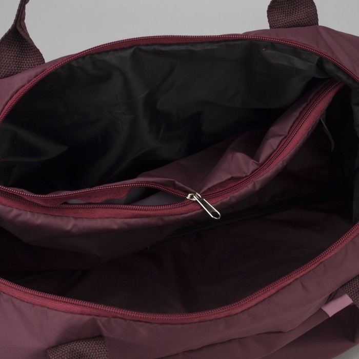 Сумка спортивная, отдел на молнии, наружный карман, цвет бордовый/розовый