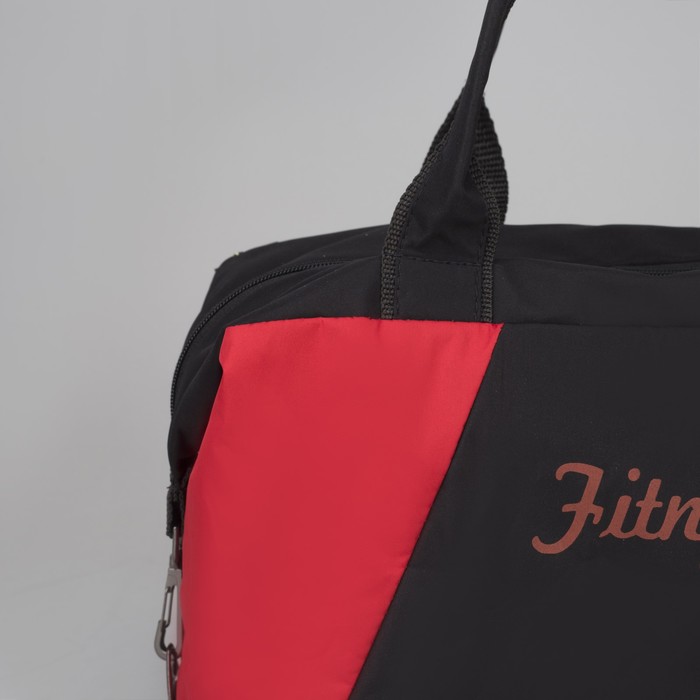 Сумка спортивная, отдел на молнии, наружный карман, цвет чёрный/красный