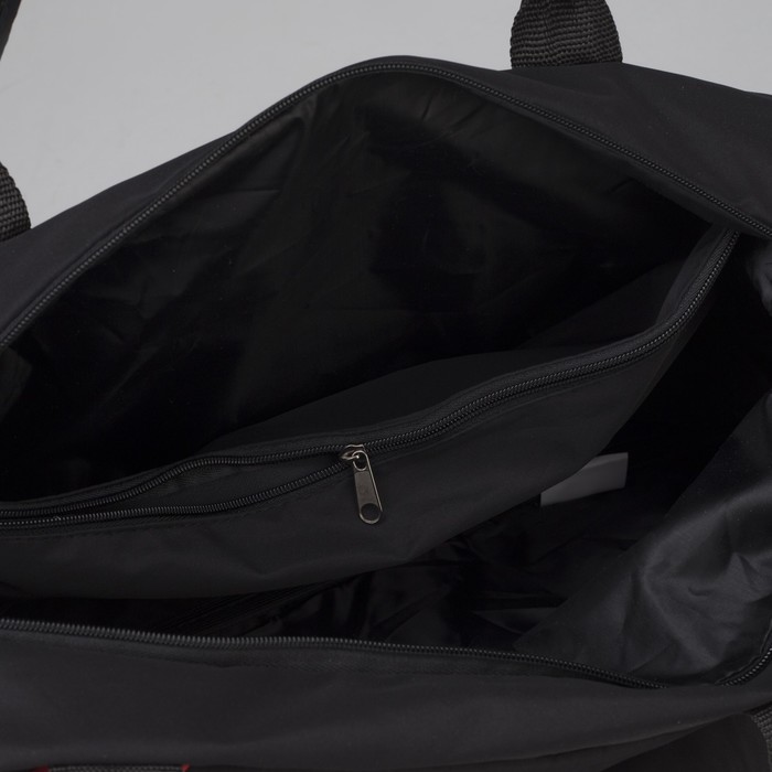 Сумка спортивная, отдел на молнии, наружный карман, цвет чёрный/красный