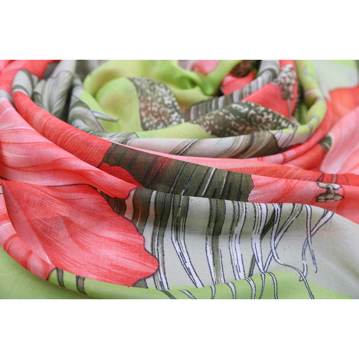 Палантин Тк409/3 цвет зелёный, р-р 70х180