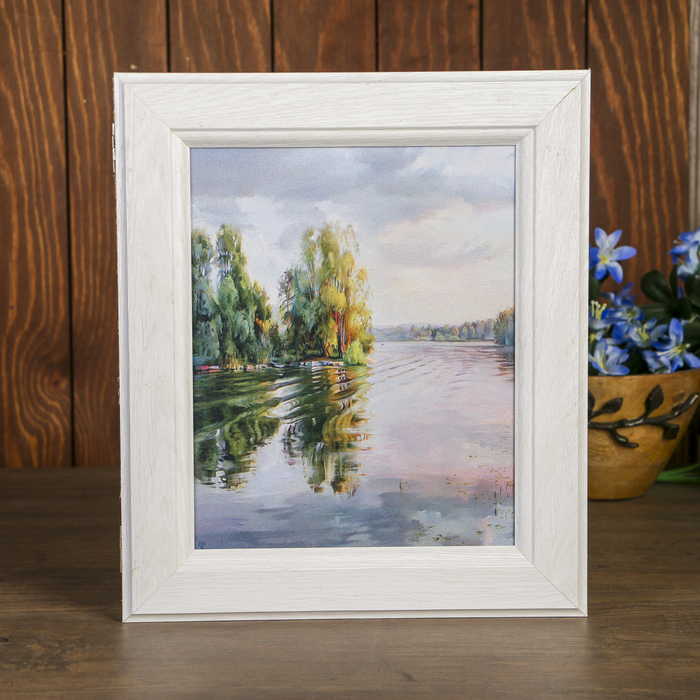 Ключница Картина "Тихое озеро" Жемчуг 34,5х29,5х5 см