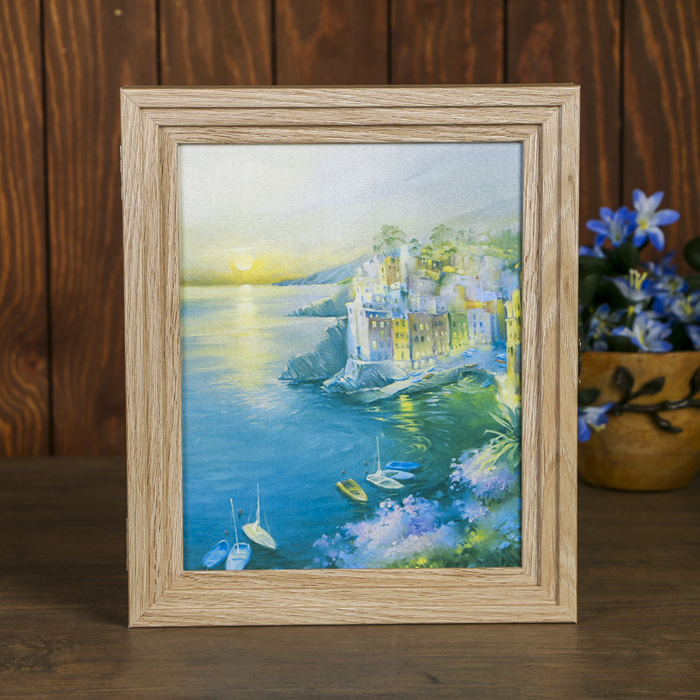 Ключница Пирамида "Город на озере" Янтарь 30х25х5 см