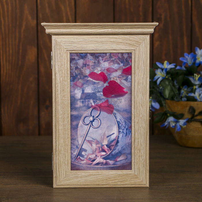 Ключница "Ключ и лепестки" Янтарь 28,5х20х6 см