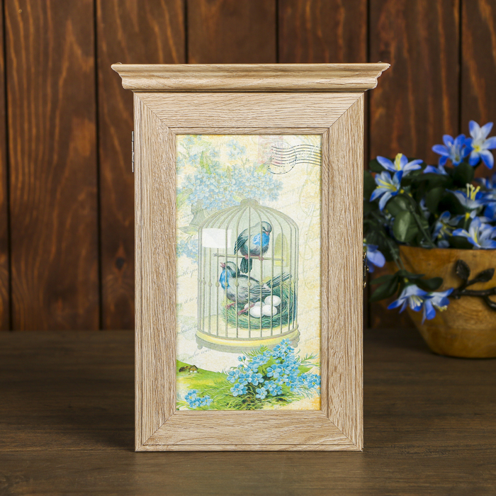 Ключница "Птички в клетке" Янтарь 28,5х20х6 см