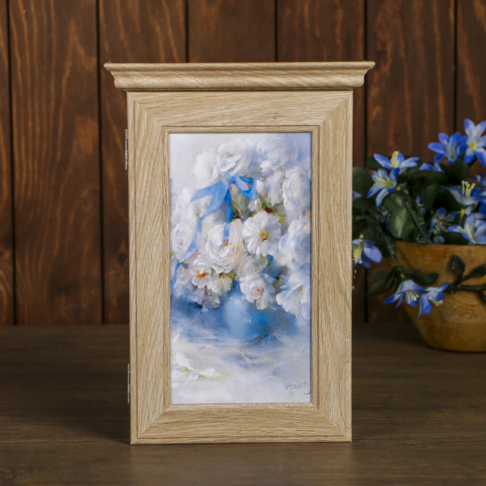 Ключница "Букет белых цветов" Янтарь 28,5х20х6 см