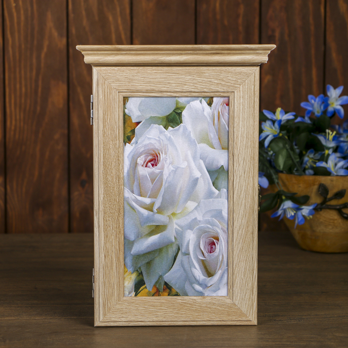 Ключница "Белые розы" Янтарь 28,5х20х6 см