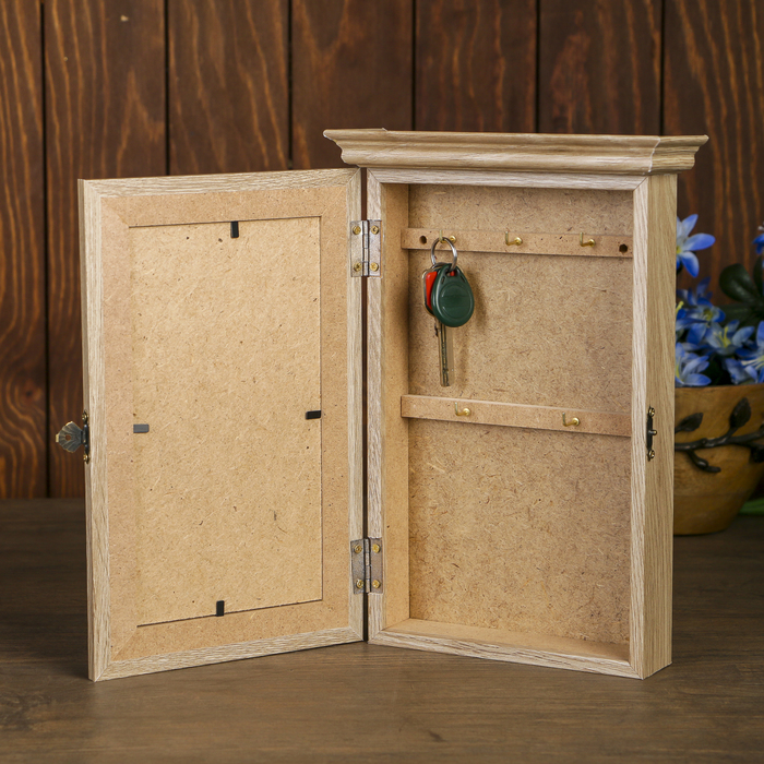 Ключница "Белые розы" Янтарь 28,5х20х6 см