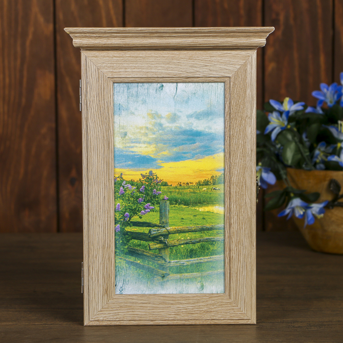 Ключница "Красивый пейзаж" Янтарь 28,5х20х6 см