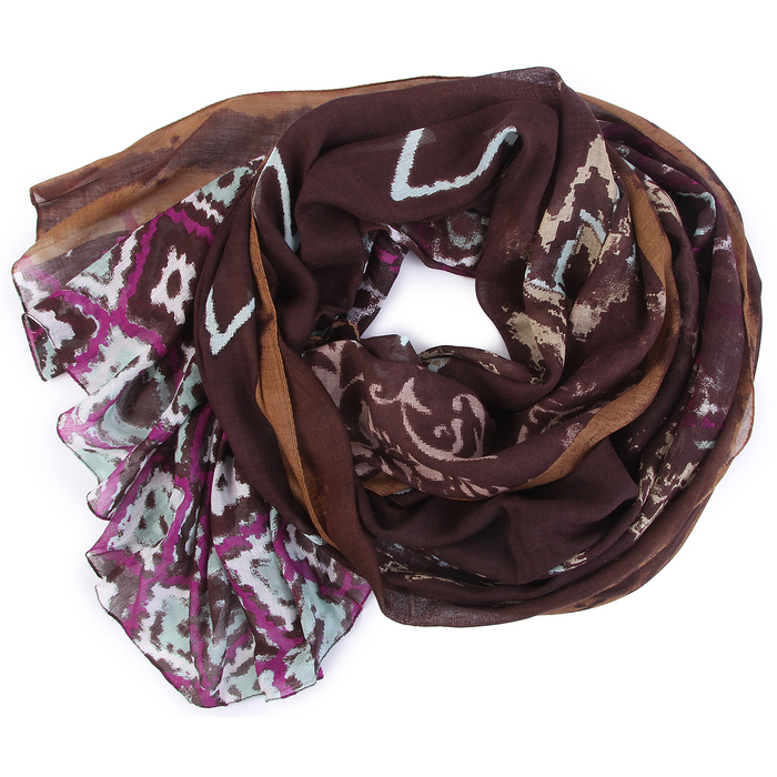 Палантин Тк82532/2 цвет коричневый, р-р 100Х180