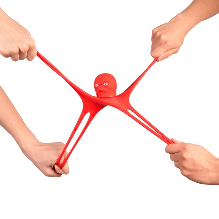 Тянущаяся игрушка "Мини-Осьминог", цвет красный