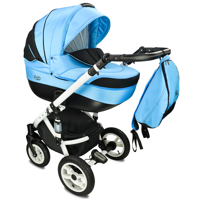 Коляска-люлька "Чемпион" со спальным блоком (103, бирюзовый с черным, КЛ-2 АЛ с амортизатором, R12+