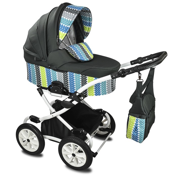 Коляска-люлька "Калейдоскоп" со спальным блоком (103, серый, КЛ-1 АЛ, R12 белый)