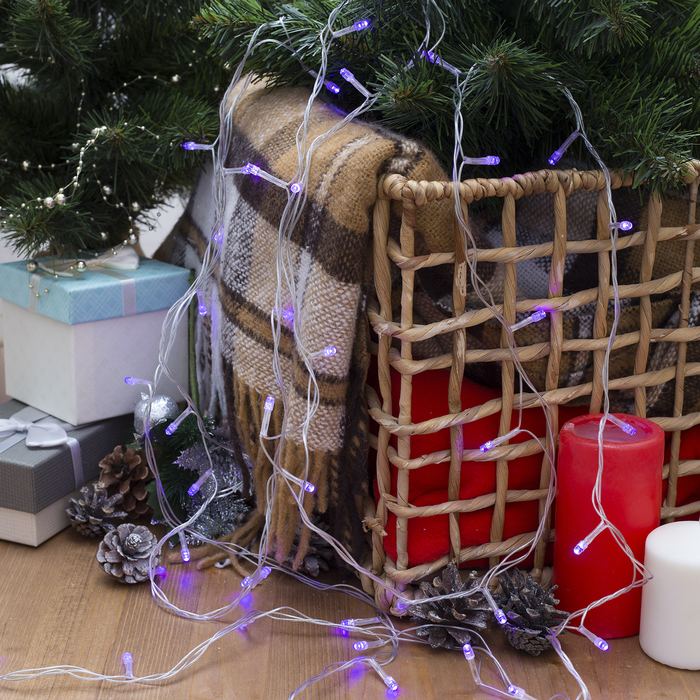 НИТЬ, 5 м, Н.С. LED-50-220V, 8 режимов, ФИОЛЕТ