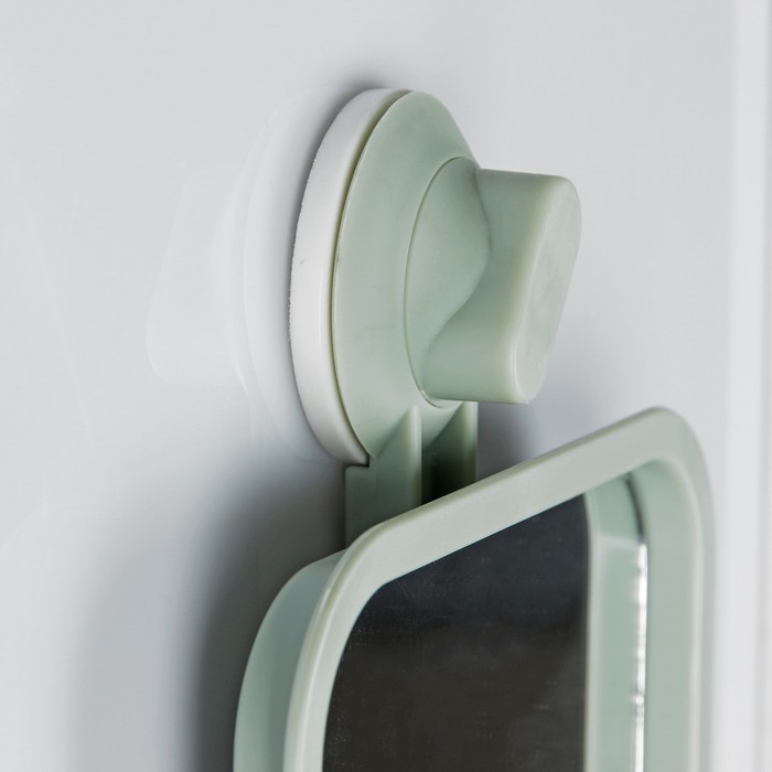 Зеркало складное-подвесное, на присоске, с подставкой, прямоугольное, одностороннее, цвет МИКС