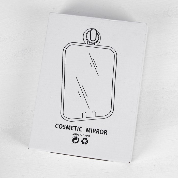 Зеркало складное-подвесное, на присоске, с подставкой, прямоугольное, одностороннее, цвет МИКС