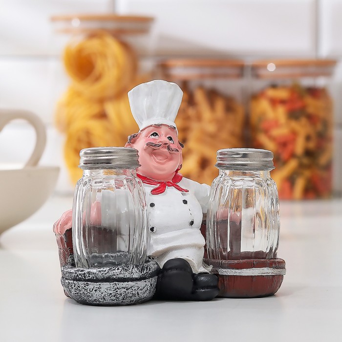 Набор для специй "Повар на диване", 2 шт: солонка, перечница, цвета МИКС