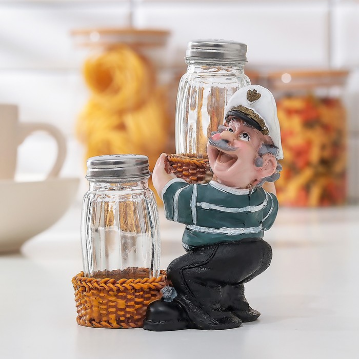 Набор для специй "Моряк с корзинами", 2 шт: солонка, перечница, цвета МИКС