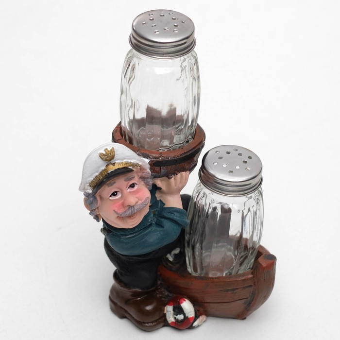 Набор для специй "Моряк на лодочке", 2 шт: солонка, перечница