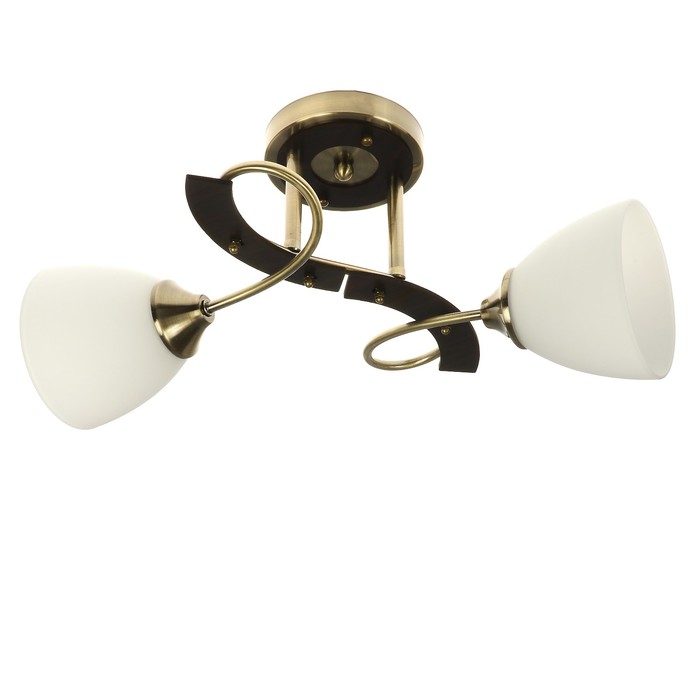 Люстра "Милан" 2x40Вт E27 коричневый-бронза 40х28х21см.