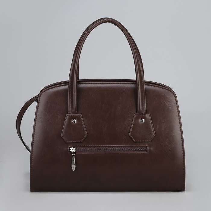 Сумка женская, отдел на молнии, наружный карман, длинный ремень, цвет коричневый